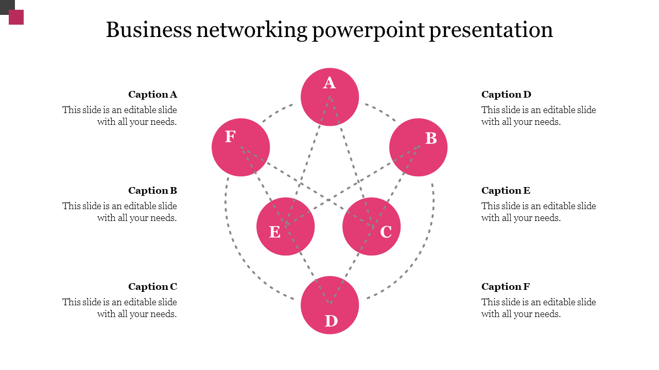 Business Networking PowerPoint Presentation-Six Node